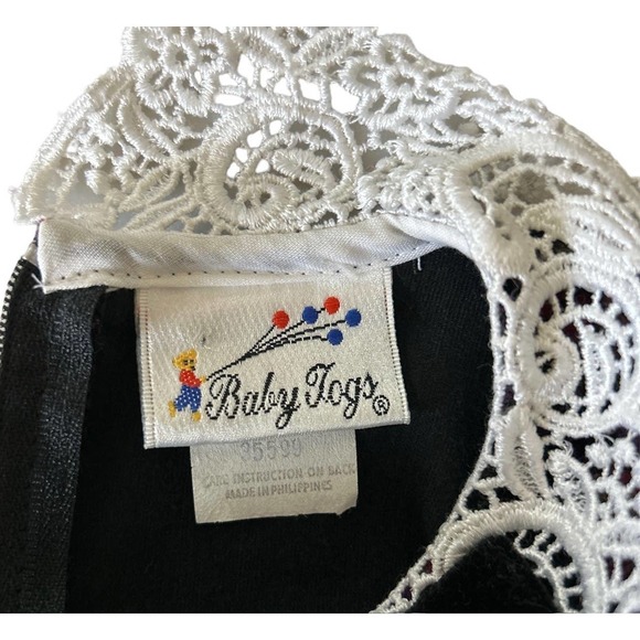 Baby Jogs Children's Size 6 Vintage Paisley Peter Pan Collard Lace Trim Dress - Picture 7 of 7